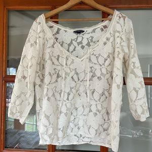 American Eagle Sheer Lace Blouse